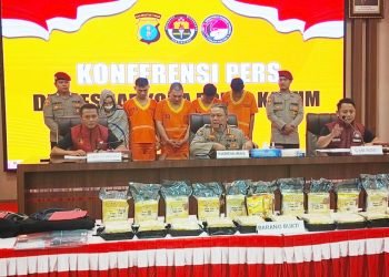 Polda Kaltim Ungkap Puluhan Kilo Gram Sabu dan Ekstasi, Lima Tersangka Diamankan