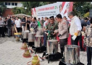 Polda Riau Musnahkan Ratusan Kilogram Narkotika