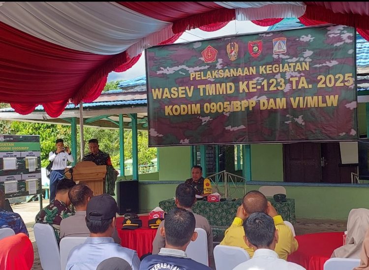 Tim Wasev Mabesad Tinjau Program TMMD ke 123 Kodim 0905/BPP