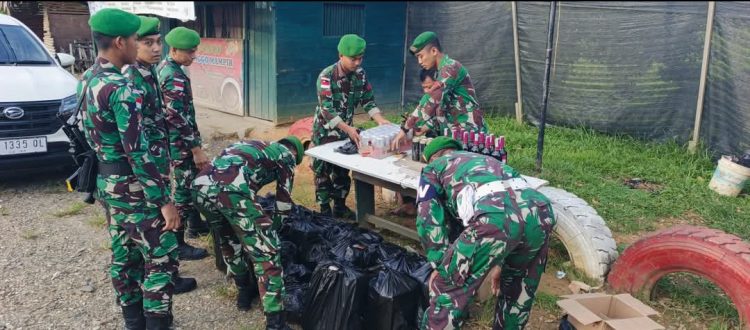 Satgas Pamtas Yonzipur 8/SMG Gagalkan Penyelundupan 274 Botol Miras di Malinau