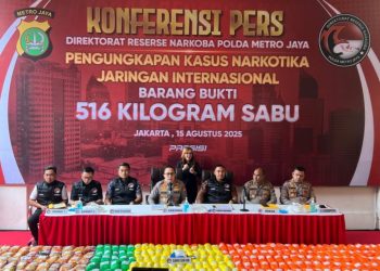 Polda Metro Jaya Bekuk Jaringan Pengedar Internasional, Sita 516 Kg Sabu
