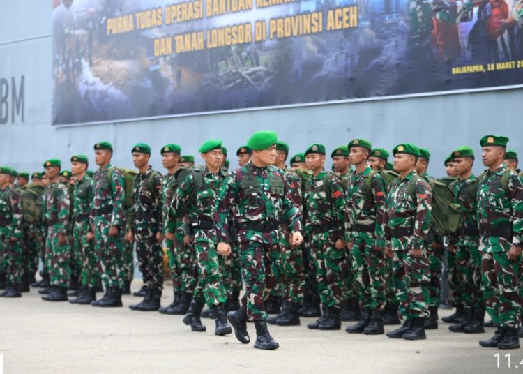 Usai Tuntaskan Misi Pascabencana di Aceh, 204 Prajurit Yonzipur 17/AD Kembali ke Balikpapan