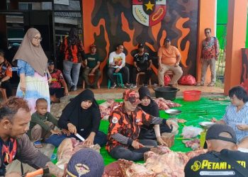 Swadaya Anggota, MPC Pemuda Pancasila Balikpapan Sembelih Tiga Sapi Kurban Tanpa Proposal