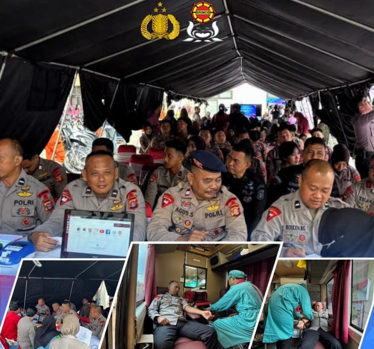 Personel Batalyon A Brimob Kaltim Ikuti Donor Darah dalam Rangka Hari Bhayangkara ke-80