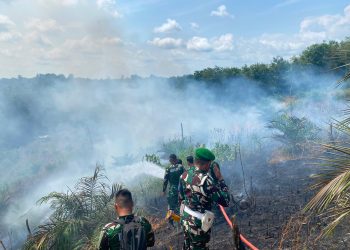 Satgas Brigif TP 85 Padamkan Karhutla di Kutai Barat, Pangdam Beri Pujian