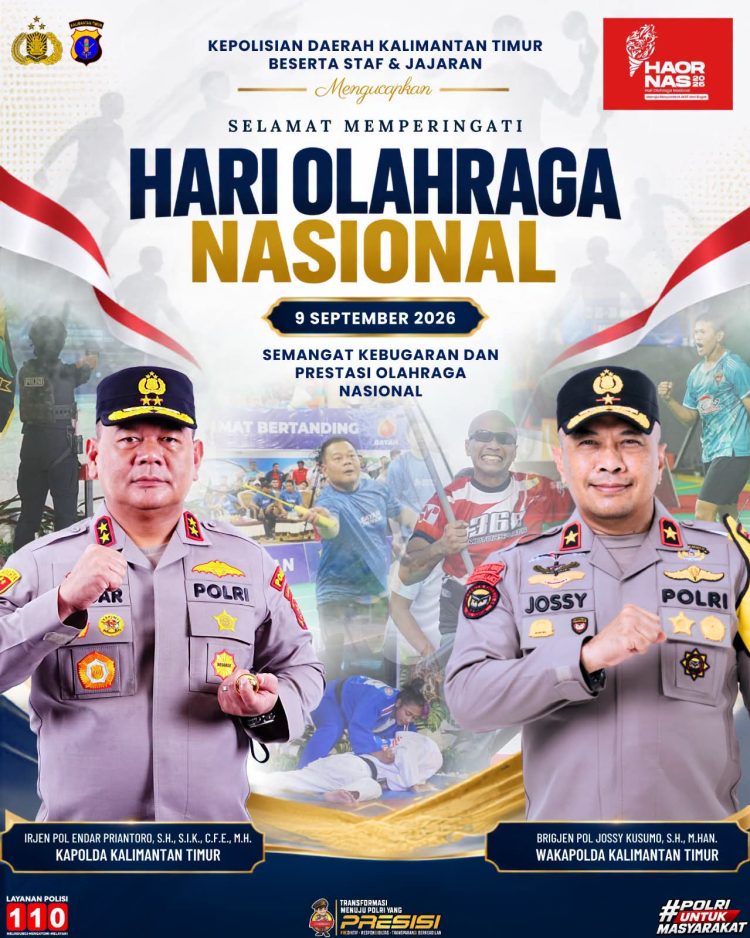 Polda Kaltim Gelorakan Semangat HAORNAS 2026: Kebugaran Polisi Kunci Prestasi Nasional