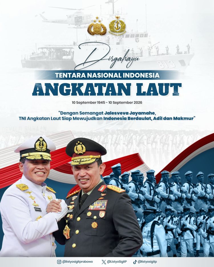 Kapolri Beri Ucapan Dirgahayu TNI AL, “Kolaborasi Lintas Institusi Kunci Keamanan Nasional”