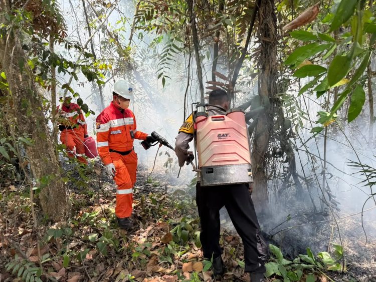 Polri Bersama Tim Gabungan Kembali Tangani Karhutla di Gunung Hapko