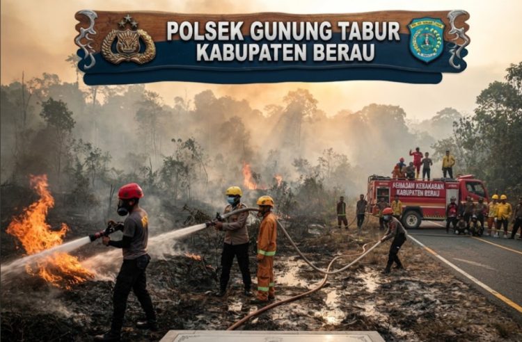 Patroli Siaga Karhutla di Berau Diintensifkan, Polsek Gunung Tabur dan Tim Gabungan Terus Bergerak