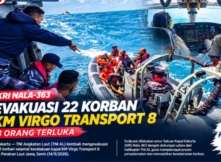 KRI Nala-363 Evakuasi 22 Korban KM Virgo Transport 8, 3 Orang Terluka