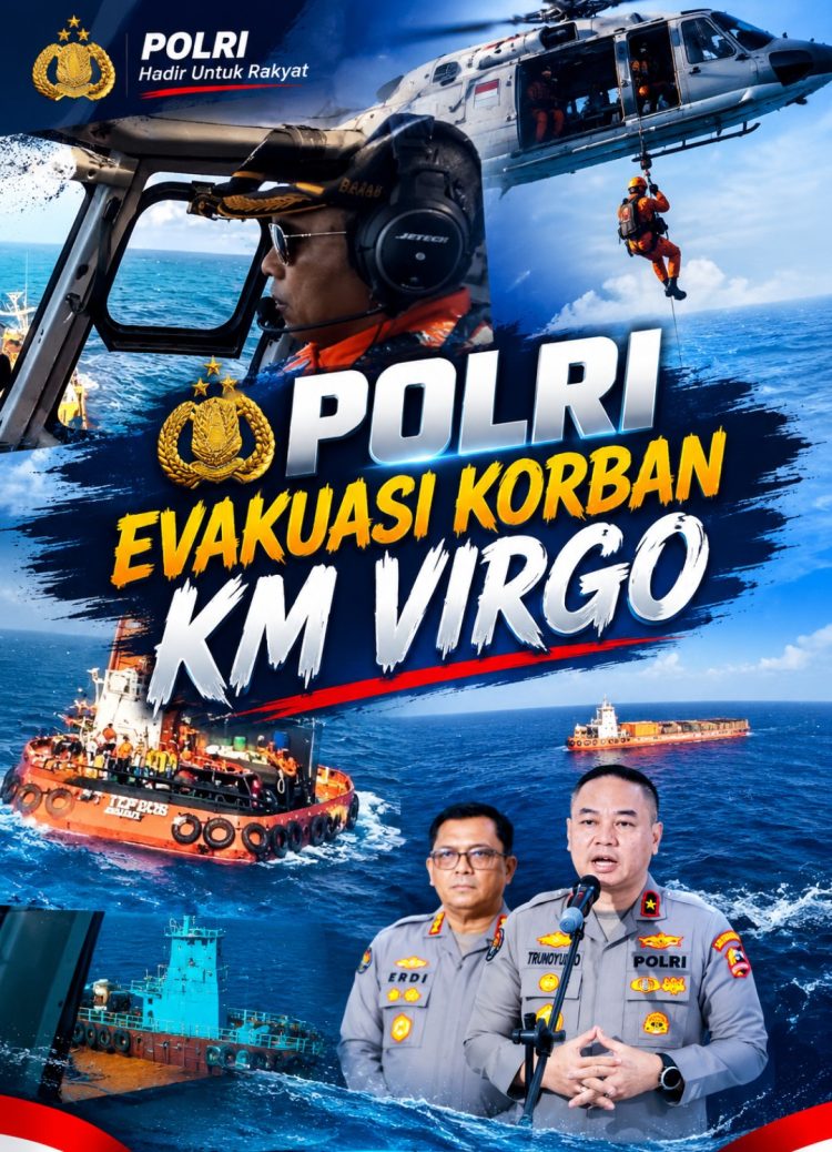 Dua Jenazah Korban KM Virgo Diangkut Helikopter Polri, 129 Orang Masih Dicari”.