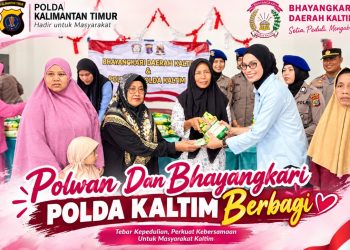 316 Kilogram Gula Mengalir ke Warga, Polwan dan Bhayangkari Polda Kaltim Turun Langsung Berbagi