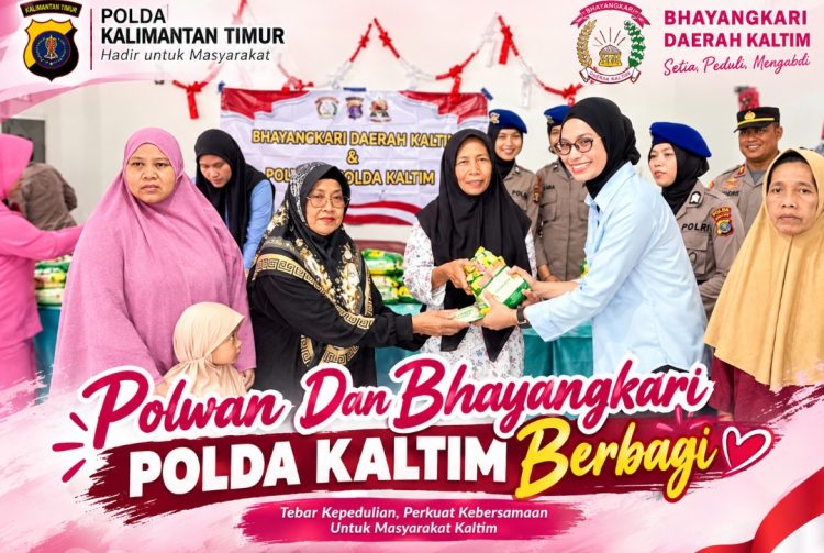316 Kilogram Gula Mengalir ke Warga, Polwan dan Bhayangkari Polda Kaltim Turun Langsung Berbagi