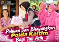 Polwan dan Bhayangkari Polda Kaltim Turun ke Jumpi, Tali Asih Disambut Sukacita Warga