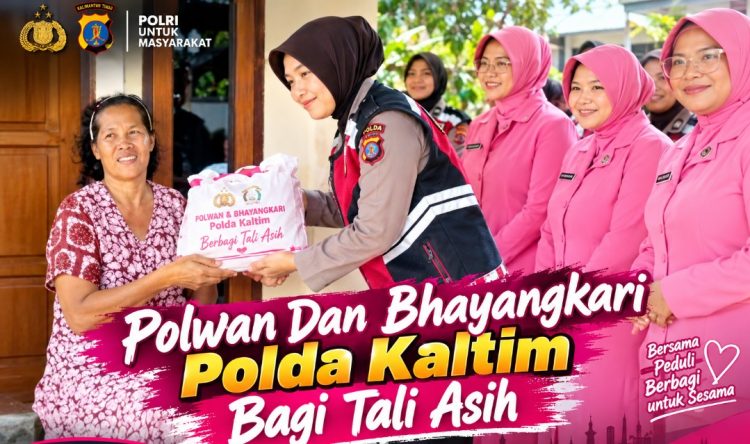 Polwan dan Bhayangkari Polda Kaltim Turun ke Jumpi, Tali Asih Disambut Sukacita Warga