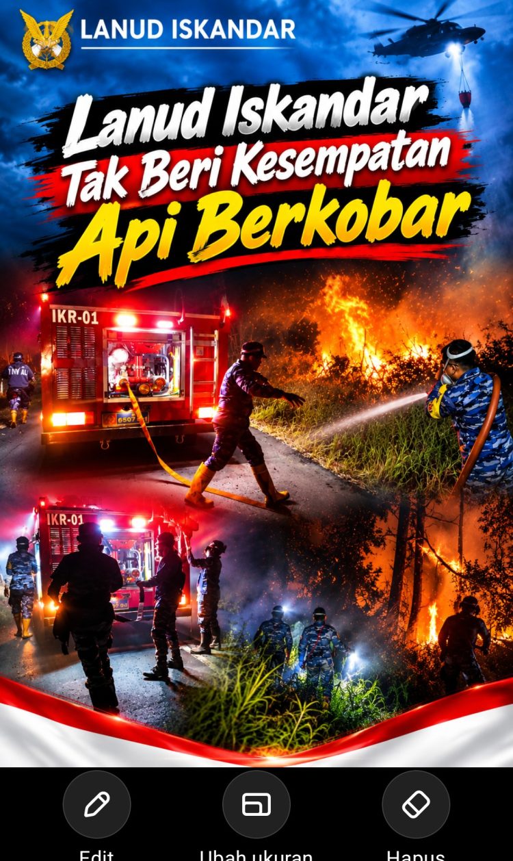 Tembus Gelap Malam, Satgas Karhutla Lanud Iskandar Tak Beri Kesempatan Api Berkobar
