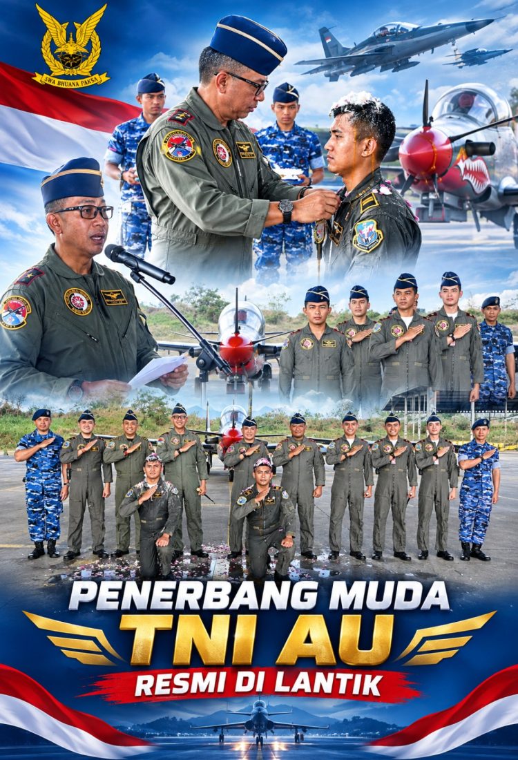 Tradisi Terbang Solo Super Tucano, Dua Penerbang Muda TNI AU Resmi Naik Level