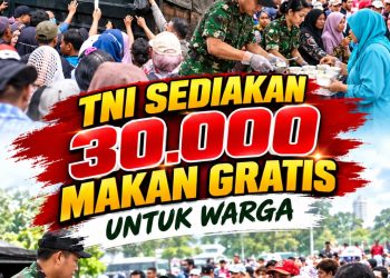 TNI Sediakan 30 Ribu Porsi Makan Gratis di Monas, Warga Kagum Saksikan Hiburan Alutsista