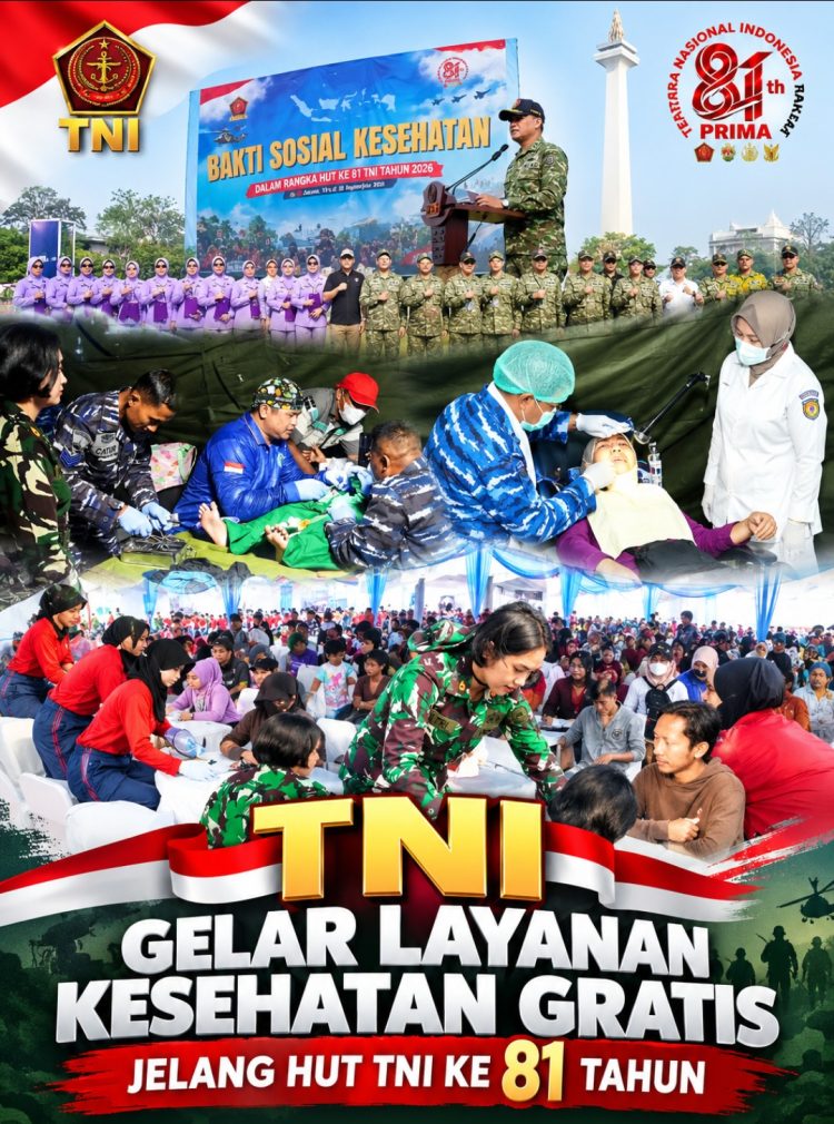Bakti Sosial Kesehatan HUT ke-81 TNI Digelar Serentak, Puluhan Ribu Warga Rasakan Layanan  Kesehatan Gratis