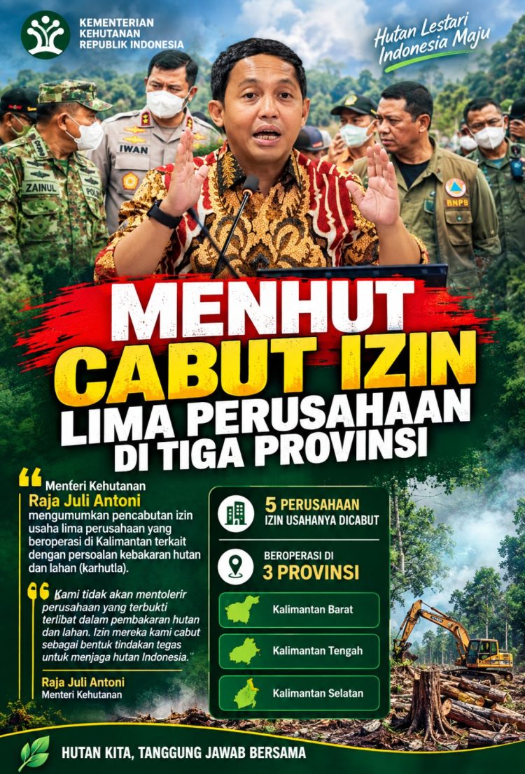 Karhutla Jadi Sorotan, Menhut Cabut Izin 5 Perusahaan di Kalimantan: Total Konsesi 92.464 Hektare