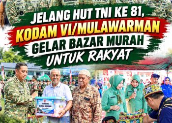 Sambut HUT ke-81 TNI, Kodam VI/Mulawarman Gelar Bazar Murah untuk Rakyat