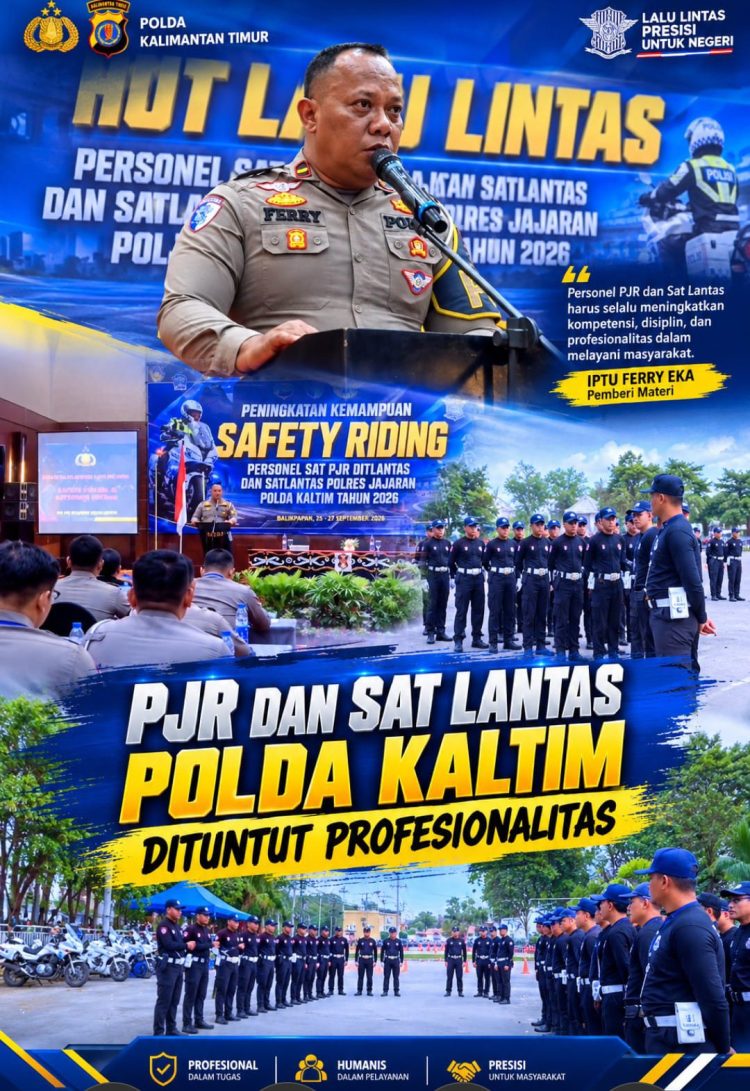 Masih Suasana HUT Lalu Lintas Bhayangkara, Polda Kaltim Tingkatkan Kemampuan Personel PJR dan Lantas