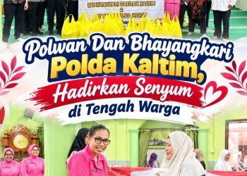 Polwan dan Bhayangkari Polda Kaltim Tebar 150 Nasi Kotak, Hadirkan Senyum di Tengah Warga