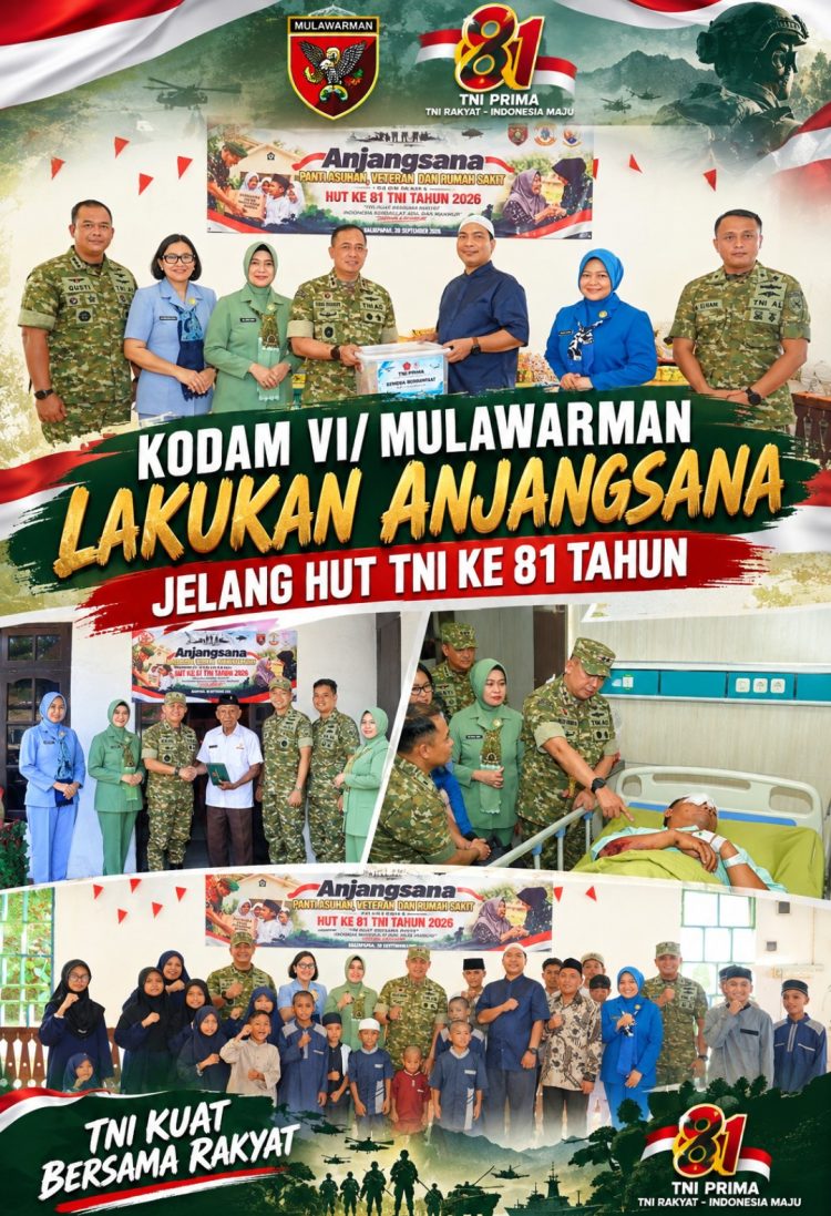 Pangdam VI/Mulawarman Sambangi Panti Asuhan, Veteran dan Prajurit Sakit Jelang HUT ke-81 TNI