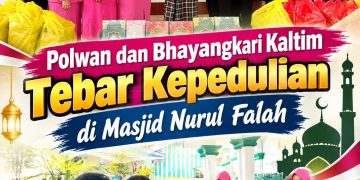 Polwan dan Bhayangkari Kaltim Tebar Kepedulian di Masjid Nurul Falah