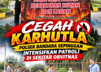 Cegah Karhutla, Polsek Bandara Sepinggan Intensifkan Patroli di Sekitar Obvitnas
