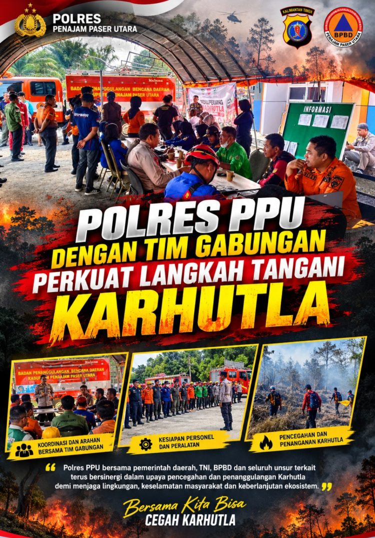 Karhutla PPU Masih Ditangani, Tim Gabungan Perkuat Koordinasi dan Utamakan Keselamatan