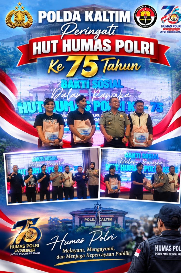HUT ke-75 Humas Polri, Polda Kaltim Gelar Bakti Sosial untuk Awak Media