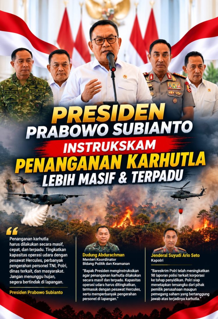 Presiden Prabowo Instruksikan Penanganan Karhutla Lebih Masif dan Terpadu