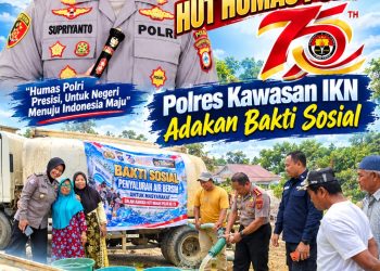 HUT ke-75 Humas Polri, Polresta IKN Salurkan 8.000 Liter Air Bersih untuk Warga Sepaku