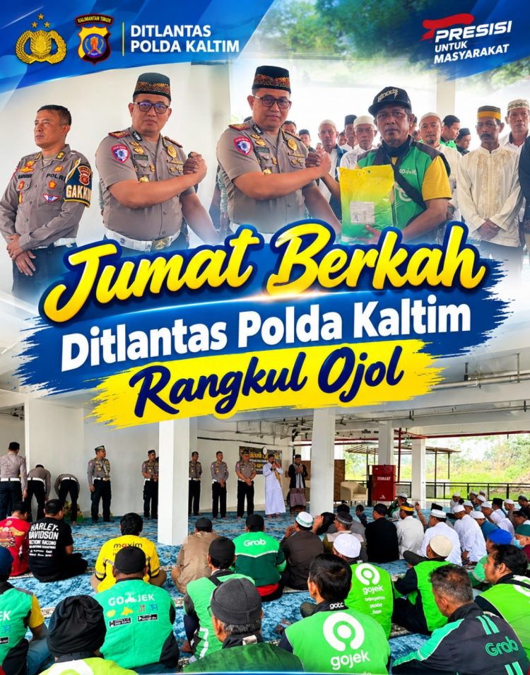 Jumat Berkah, Ditlantas Polda Kaltim Rangkul Ojol