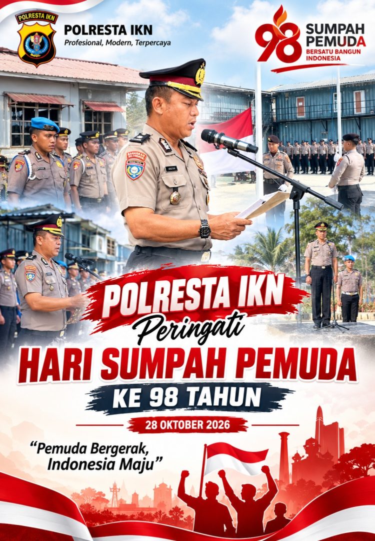 Polresta Kawasan IKN Peringati Sumpah Pemuda ke-98, Kompol Muhadi Ajak Generasi Muda Perkuat Persatuan